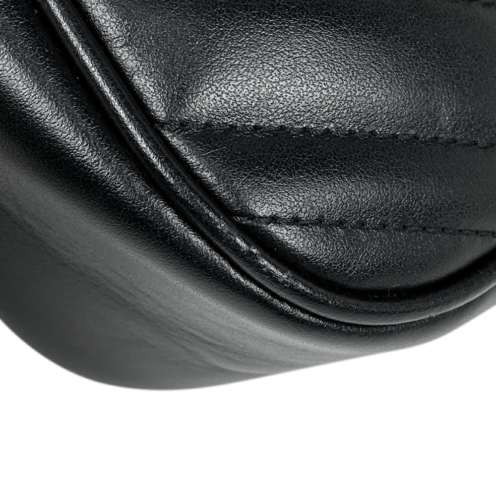 Gucci GG Marmont Chain Shoulder Bag Double GG Crossbody Leather Black - Picture 3 of 7